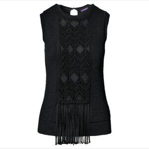 NTW RALPH LAUREN PURPLE LABEL Macramé SLEEVLESS HAND-KNIT SWEATER